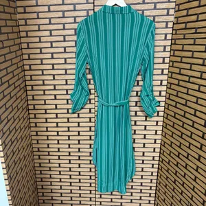 Maeve Green And White Stripe Button‎ Front Midi Dress Size 6 thumbnail 2