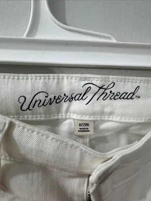 Universal Thread White Distressed Cropped Ankle Jeans thumbnail 5