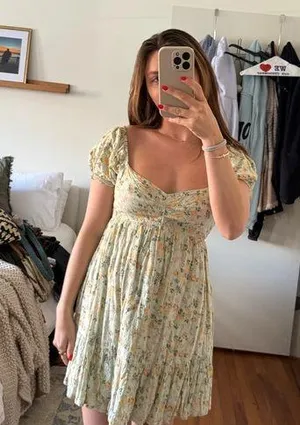Lelis Green Smocked Mini Sundress thumbnail 1
