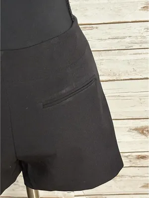 Zara Basic black pearl embellished wrap-style skort XS minimalist modern classic thumbnail 6