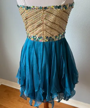 Sherri Hill Beaded Cocktail Mini Strapless Dress Size 10 thumbnail 7