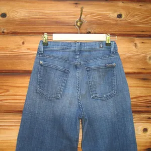 7 For All Mankind High Waist Raw Hem Culottes Jeans thumbnail 7