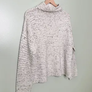 Madewell‎ Wool Belmont Donegal Mock Neck Sweater Cream Flecked Size Large thumbnail 8