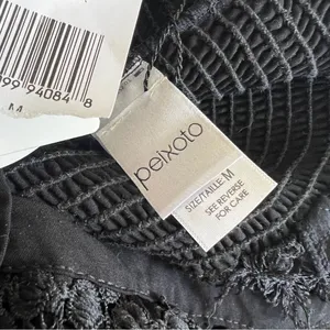 NWT Peixoto Belle Black Smocked Lace Mini Dress Anthropologie M thumbnail 7