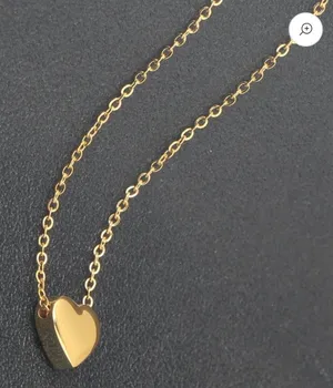 Minimalist Dainty Heart Pendant Necklace in Stainless Steel thumbnail 1