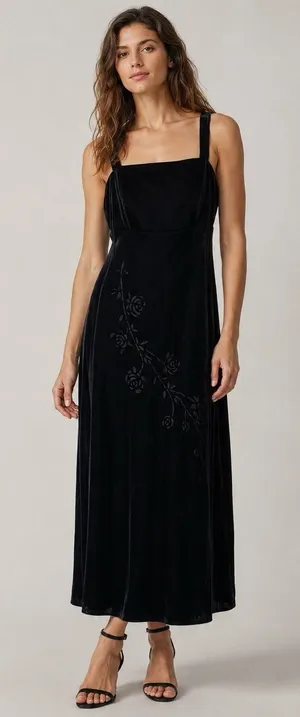 Morgan and Co Black Maxi Dress 15 Vintage Evening Formal Gown Special Occasion thumbnail 1