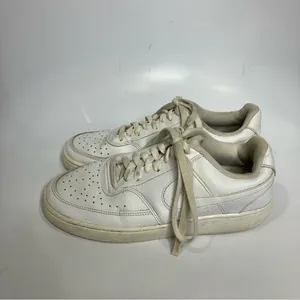 Nike all white court vision sneakers size‎ 9 thumbnail 3