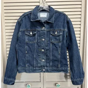 Old Navy Dark Wash Denim Jacket Size Small Pockets‎ Button Up Collar Cotton thumbnail 1