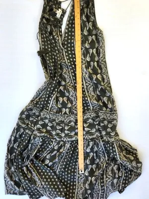 World Market Women's Cotton Tired Maxi Summer Halter Printed Dress Green New S/M thumbnail 4