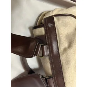 GAP Canvas Leather Trim Drawstring Backpack Brown‎ Rucksack Minimalist thumbnail 4