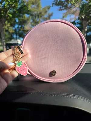 Starbucks Pink Round Cross Body Bum Bag Pouch with Strawberry Charm NwT Summer thumbnail 2