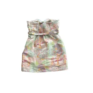 Anthropologie Maeve Strapless Bow Mini Dress Pastel Cutout‎ Tree Floral NWT 10 thumbnail 11