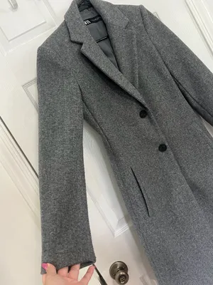 ZARA Gray Longline Coat Tailored Blazer Quiet Luxury Old Money Minimalist XS thumbnail 10