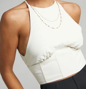 NWT Showpo Mishka Cream Halter Neck Top thumbnail 1