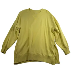 Aerie L Large Good Vibes Oversized Sweatshirt Tunic Long Sleeve Crew Neck Yellow thumbnail 2