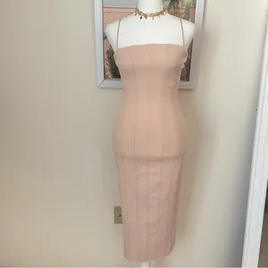 Misha x Revolve Irisa Dress in Nude Size 0 Flaws* BROKEN ZIPPER thumbnail 3