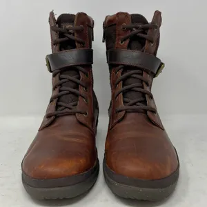 UGG Kesey Brown Leather Felt Lace Up Zip Buckle Harness Boots 6 thumbnail 3