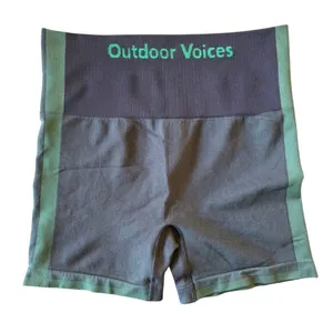 NWOT Outdoor Voices 4" Logo Seamless Shorts Small Green Biker Active Stretch thumbnail 3