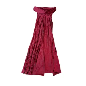 NWOT OYS Medium Maroon Red Elegant Off Shoulder High Split Bodycon Maxi‎ Dress thumbnail 8