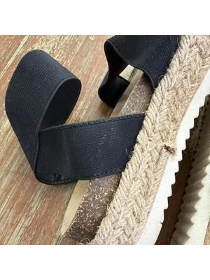 CUSHIONAIRE Mandy Black Elastic Espadrille Platform Sandals - Women’s Size 7 thumbnail 10