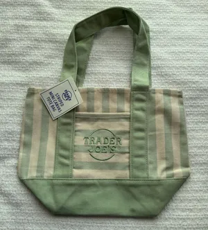Trader Joe’s Green Striped Mini Tote 2026 thumbnail 1