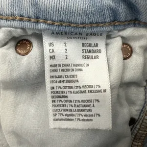 American Eagle Super Hi Rise Flare Jeans Stretch Boho Festival Women's 2 x 30 thumbnail 6