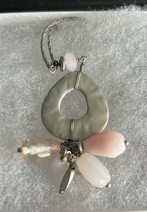 Lia Sophia Long Necklace boho charms dangle silver thumbnail 1