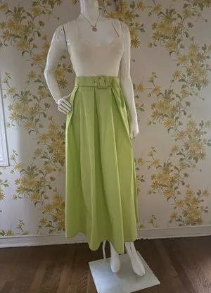 High waist pleated midi skirt with belt size M thumbnail 5