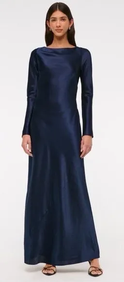 Abercrombie NWT Women's Long-Sleeve Cowl Back Maxi Dress thumbnail 1