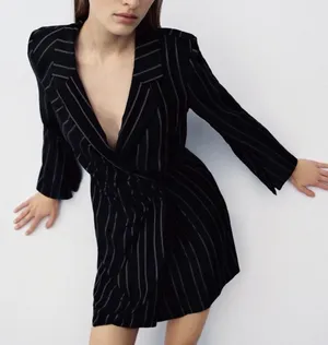 Zara Pinstripe Blazer Dress thumbnail 3