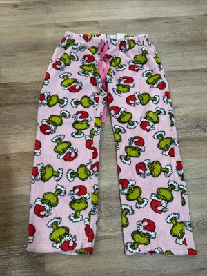 Dr. Seuss Women Pink Grinch Print Fleece Pajama Pants thumbnail 1