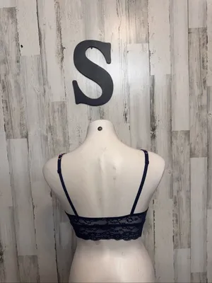 Victoria's Secret PINK Floral Lace Longline Bralette Womens S Navy Blue Multicol thumbnail 7