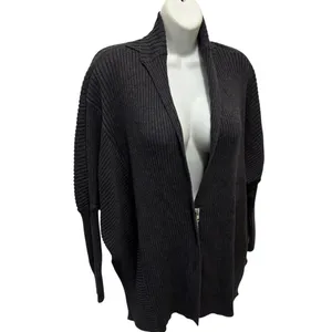 CAbi Cosmic Oversized Rib Knit Cardigan Sweater Sz S Gray Full Zip Casual Cozy thumbnail 3