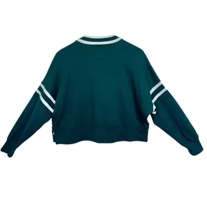 Abercrombie & Fitch Soft AF Denver Ski Club Green Fleece Crop Sweatshirt Size S thumbnail 3