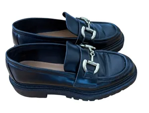 H&M Black Lug Sole Loafers Chunky Platform Horsebit Hardware Women's Size 40 thumbnail 1