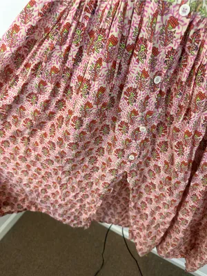 Zara Pink Floral Boho Midi Dress with Lavender Crochet Trim Midi Length Small thumbnail 4