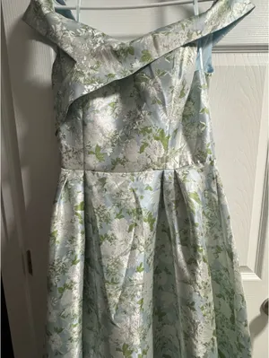 Wedtrend Floral Light Blue and Green Women's Bridesmaid/ Prom Dress thumbnail 2
