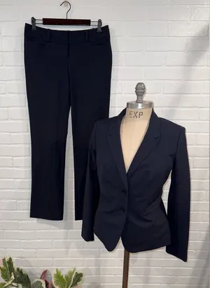 New With Tags The Limited Navy Blazer & Pants Set The Limited The Drew Fit Pants thumbnail 1