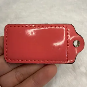 2" COACH Pink Patent Leather Fob Bag Charm Hang tag Hangtag thumbnail 2