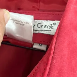 Coldwater Creek Y2K Suede Jacket Sz M Red Boho Western Snaps Cottage Ranchcore thumbnail 11