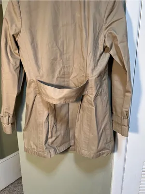 Juicy Couture Women's Size XL Double Breasted Trench Coat Beige Raincoat Lined thumbnail 8