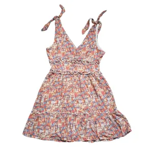 Gypsies & Moondust Mini Sun Dress Small Geometric Tie Shoulder Boho thumbnail 2