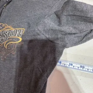 Vintage Y2K‎ Harley Davidson Women Gray Full Zip Hoodie Sweatshirt Medium Flames thumbnail 5