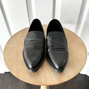 Rebecca Minkoff Pacey Croc Embossed Leahter Pointed Menswear Loafers Shoes 5.5 thumbnail 3