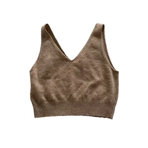 Quince 100% Mongolian Cropped Cashmere Tank Large Oatmeal thumbnail 3