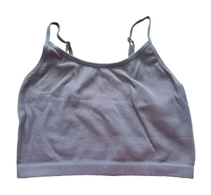 Ribbed Comfort Y2K Bra Top Wireless Pullover Stretch‎ Sleep Bozzolo Purple S/M thumbnail 1