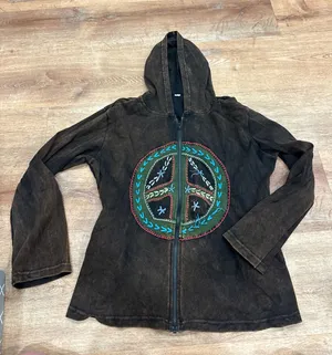 Rustic peace sign zip up Brown Size M thumbnail 1