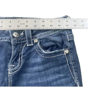 Women Miss Me Jeans Midrise Boot Cut Jeans Marked Size 26 X 31 Embroidery Bling thumbnail 6