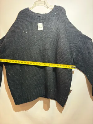NWT ELOQUII Black Sequin Knit Long Sleeve Sparkle Pullover Sweater Size 26/28 thumbnail 4