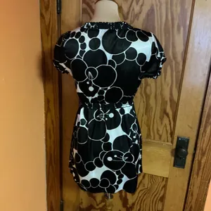 Vtg Y2K Wrapper plunging dotted top thumbnail 9